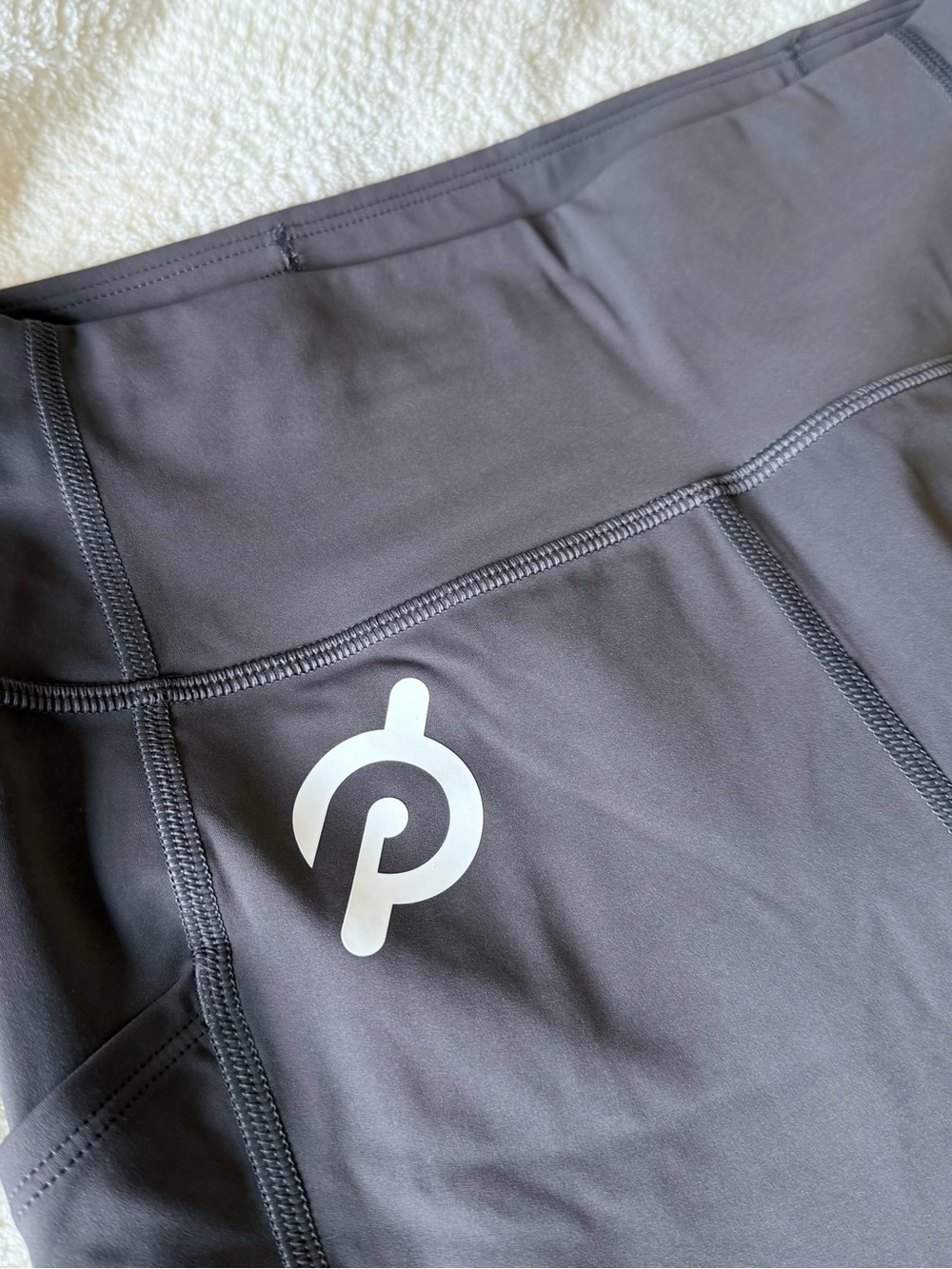 Peloton Dark Gray High-Waist Leggings with White Logo